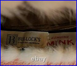 Vintage Bullocks White Mink Pillbox Hat In Very Good Condition