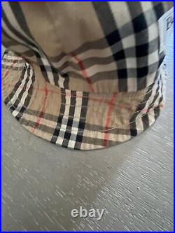 Vintage Burberry Check London Beige Plaid Reversible Bucket Hat Plaid