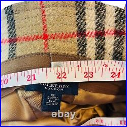 Vintage Burberry Classic Tartan Check Tweed Wool Bucket Hat Small Trilby Fedora