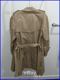 Vintage Burberry Classic Trench Coat Women's Large with Belt and Hat