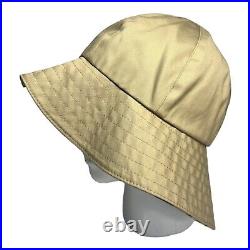 Vintage Burberrys Beige Tan Womens Bucket Hat Preppy Size Large L 1980s Designer