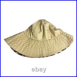 Vintage Burberrys Beige Tan Womens Bucket Hat Preppy Size Large L 1980s Designer