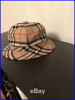 Vintage Burberrys Nova Check Bucket Hat Women's M (Small) Wool