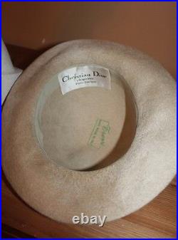 Vintage CHRISTIAN DIOR CHAPEAUX PARIS Grevi HAT bucket clochet millinery wool