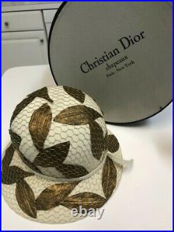 Vintage CHRISTIAN DIOR CHAPEAUX Spring/Summer Hat Paris-New York (1960s/1970s)