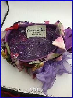 Vintage CHRISTIAN DIOR Chapeaux Hat Floral Ladies 1960s MILLINERY