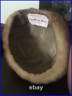 Vintage CHRISTIAN DIOR Paris France Fur Hat 50s