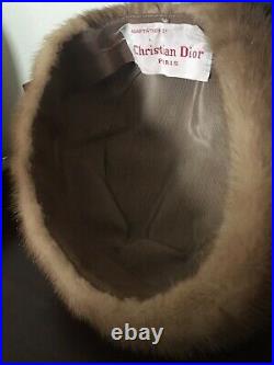 Vintage CHRISTIAN DIOR Paris France Fur Hat 50s