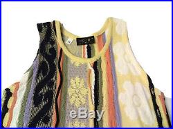 Vintage COOGI Australia Womens Multi Color Knit 3 Piece Sweater Hat Dress Outfit
