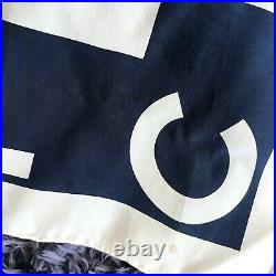 Vintage Chanel Silk Scarf Navy/white Woman Wearing Hat & Chanel Bag 34x34