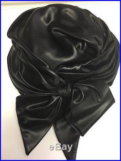Vintage Christian Dior Chapeaux Black Satin Ribbon Turban Hat