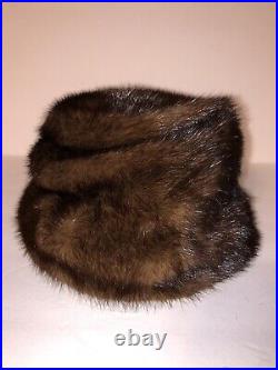 Vintage Christian Dior Chapeaux Brown Fur Hat and Collar Mink