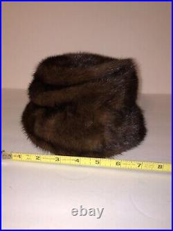 Vintage Christian Dior Chapeaux Brown Fur Hat and Collar Mink