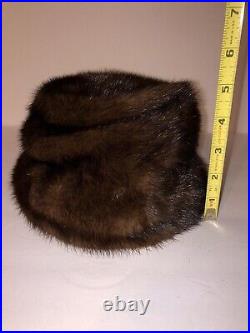 Vintage Christian Dior Chapeaux Brown Fur Hat and Collar Mink