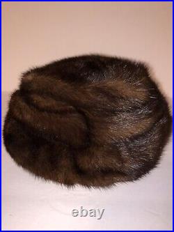 Vintage Christian Dior Chapeaux Brown Fur Hat and Collar Mink