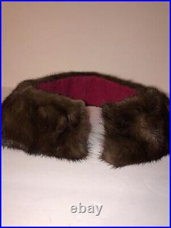 Vintage Christian Dior Chapeaux Brown Fur Hat and Collar Mink