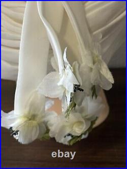 Vintage Christian Dior Chapeaux Paris NY Organza Turban Wedding Hat with Flowers