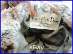 Vintage Christian Dior Chapeaux Paris New York Chinchilla Fur Hat