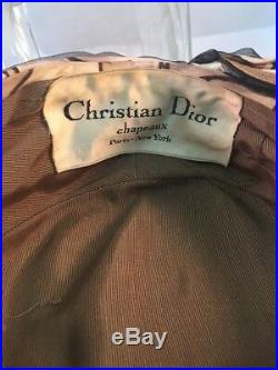 Vintage Christian Dior Chapeaux Paris New-York Exotic Cloche Hat D68