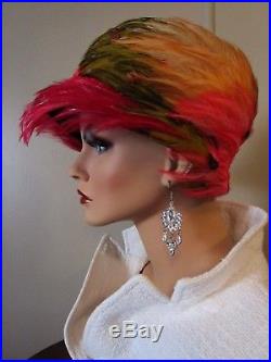 Vintage Christian Dior Chapeaux Paris New-York Exotic Feather Cloche Hat