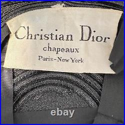 Vintage Christian Dior Chapeaux Paris-New York Union Made in USA Pleated Hat
