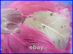 Vintage Christian Dior Chapeaux Pink Feathered Hat ca. 1960's F/S (#900-244)