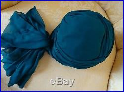 Vintage Christian Dior Licence Chapeaux Silk Crepe Turban Hat
