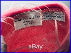 Vintage Christian Dior Pink Maribou Hat