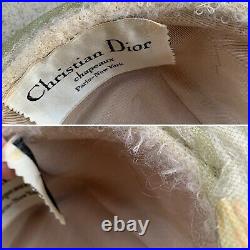 Vintage Christian Dior chapeaux ParisNew York Turban Hat Feathers 60s 1960s