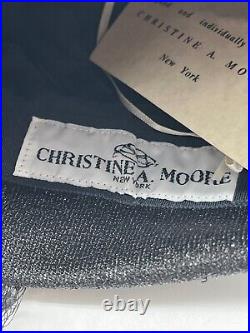 Vintage Christine A. Moore Olivia Hat NWT Made in USA Black MSRP $228 Pip