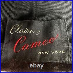 Vintage Claire Of Cameo New York Black Mink Fur Womens Pillbox Hat