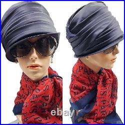 Vintage Cloche Hat Blue Ruched Flapper Girl Roaring 20s Style Union Label