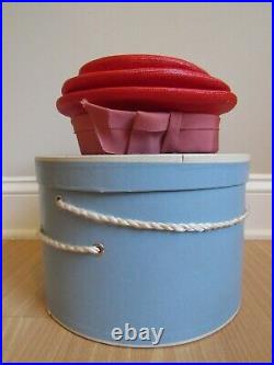 Vintage Designer BODE Mod Hat 1960's bright red LAZARUS BOX nice cond
