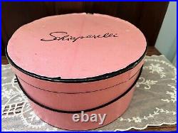 Vintage Designer Elsa Schiaparelli Designer Hat with Original Pink Box