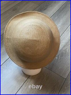 Vintage Designer Patricia Underwood Women's Woven Cloche Bell Sun Hat Tan