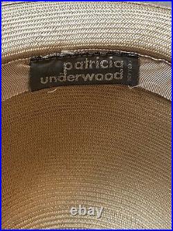 Vintage Designer Patricia Underwood Women's Woven Cloche Bell Sun Hat Tan