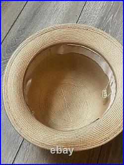 Vintage Designer Patricia Underwood Women's Woven Cloche Bell Sun Hat Tan