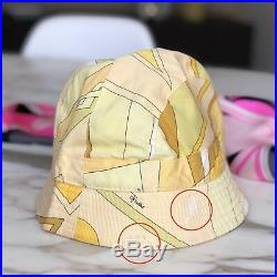 Vintage EMILIO PUCCI yellow cotton bucket hat size 1 Made in Italy