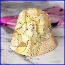 Vintage EMILIO PUCCI yellow cotton bucket hat size 1 made in Italy