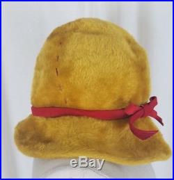 Vintage Emme Boutique LADIES BUCKET Pixie Twiggy Camel Faux Fur Hat Mod Italy
