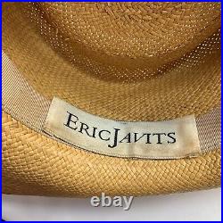 Vintage Eric Javits Straw Straw Hat Squishee Hampton Nantucket Beach Club Panama