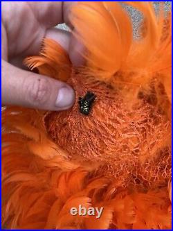 Vintage Feather Hat Women's Orange Bird