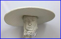 Vintage Galanos Hat Asian Inspired Off White Large Saucer Cotton Pique Runway