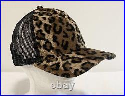 Vintage Goorin Bros Plain Cheetah Leopard Corduroy Animal Print Trucker Cap Hat