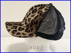 Vintage Goorin Bros Plain Cheetah Leopard Corduroy Animal Print Trucker Cap Hat