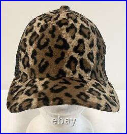 Vintage Goorin Bros Plain Cheetah Leopard Corduroy Animal Print Trucker Cap Hat