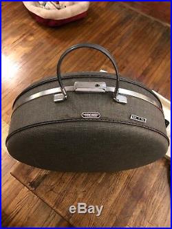 Vintage Gray American Tourister Round 20 Hat Box Train Case A Must Have