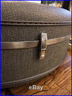 Vintage Gray American Tourister Round 20 Hat Box Train Case A Must Have