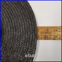 Vintage Gucci 1980s Black Woven Straw Wide Brim Summer Hat Size 56