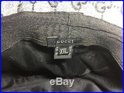 Vintage Gucci Bucket Fedora Hat Womens XXL Gray/Navy